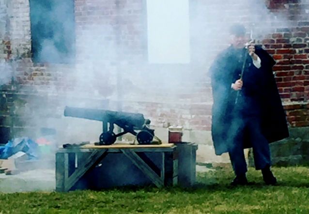 Cannon firing demonstration at Fort Mifflin