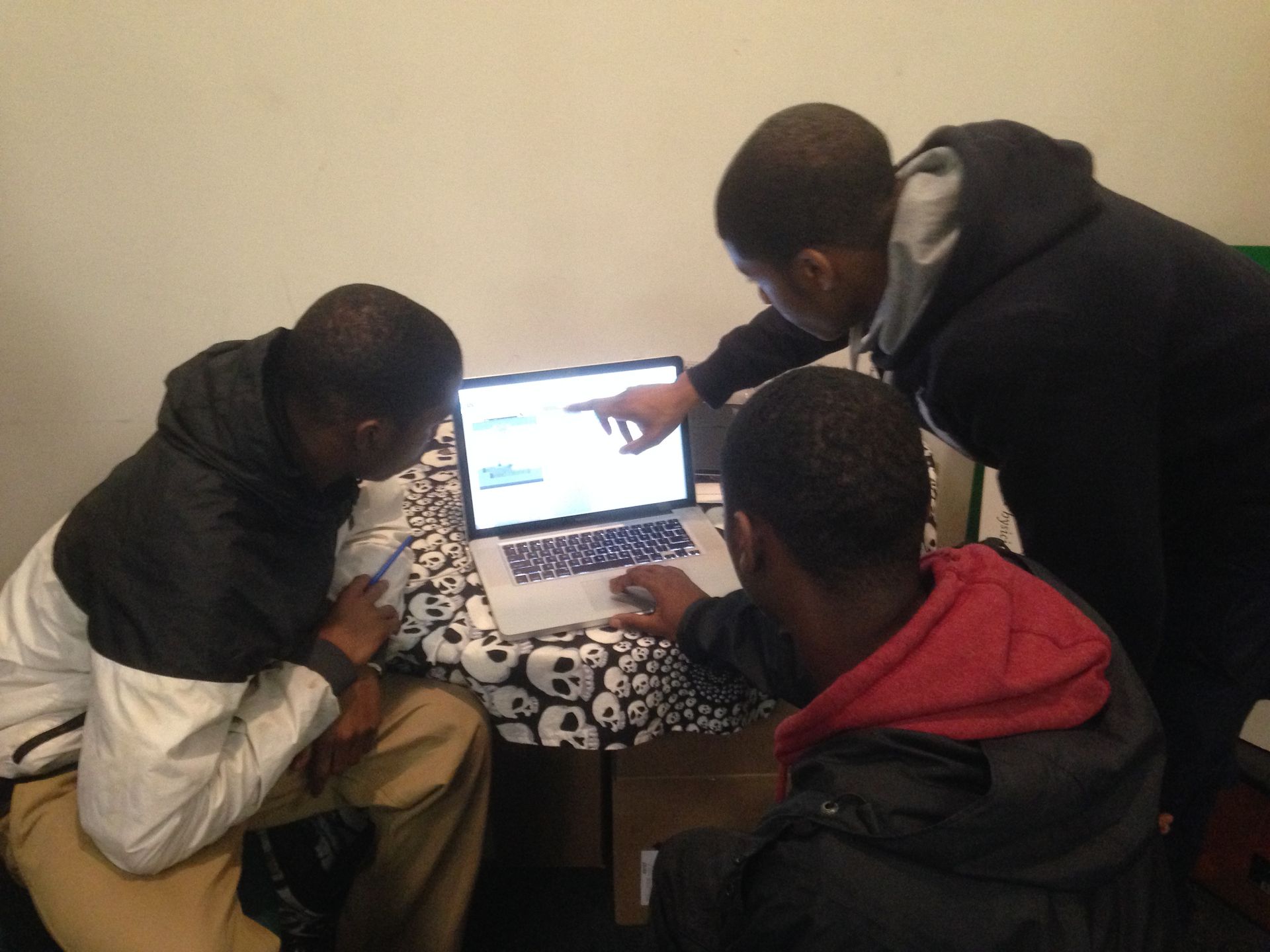 Students working together during the Hour of Code