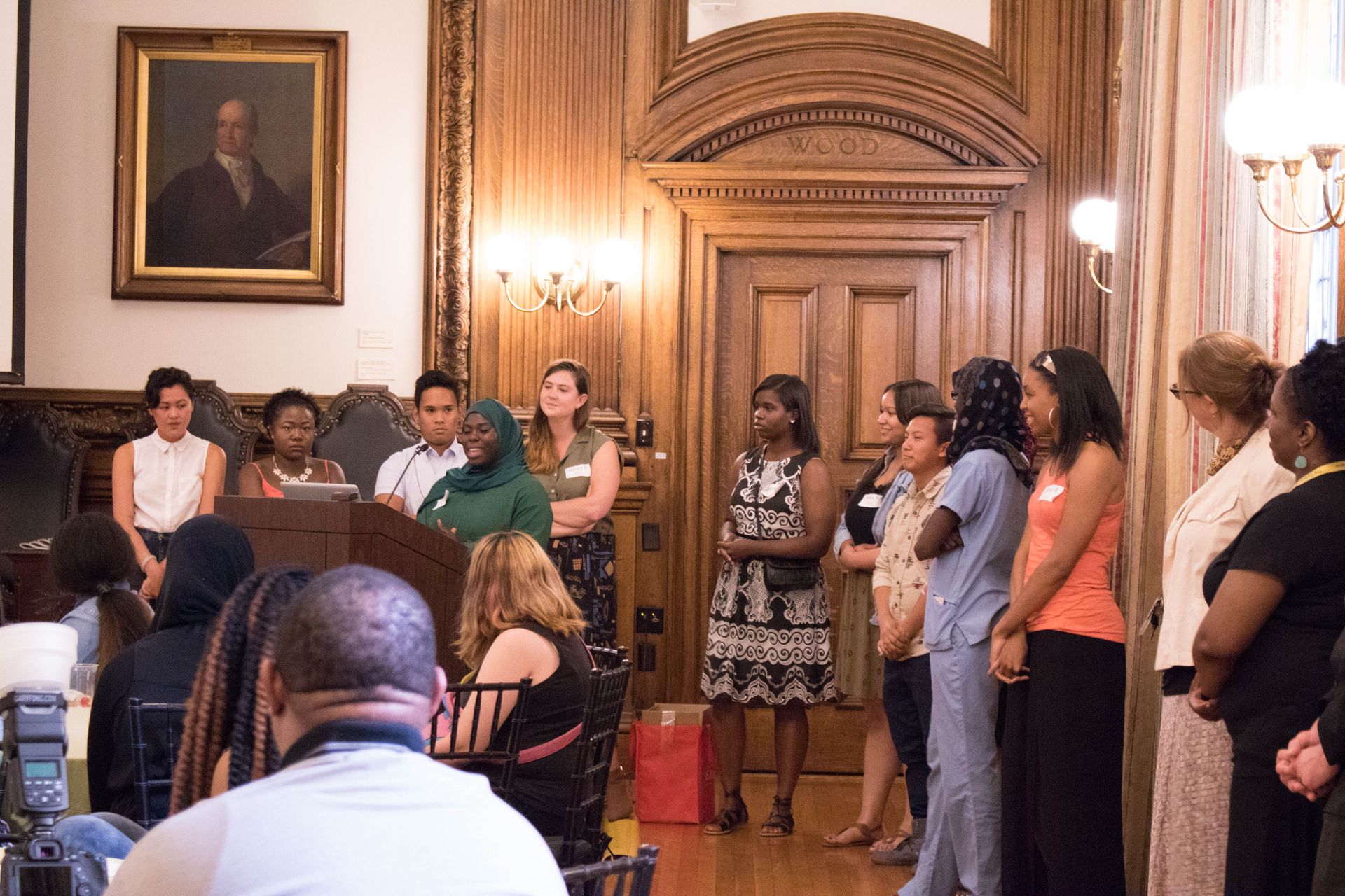 Students from the first cohort of Karabots Junior Fellows share their experience at the 2016 KJF graduation ceremony