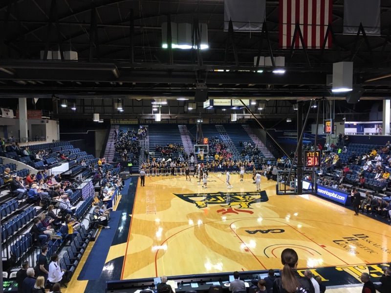 The basketball court at the Daskalakis Athletic Center prior to the Drexel men's basketball game against Towson on February 11.
