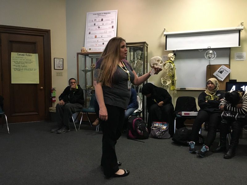 Mütter Museum Educator MArcy Engleman explains how to identify skeletal remains