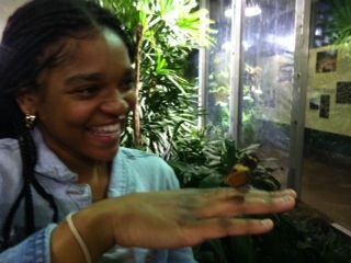 Siani laughing w butterfly