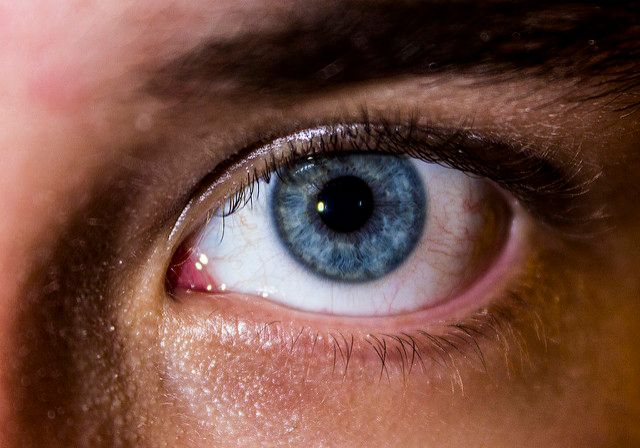 Close-up image of a blue eye