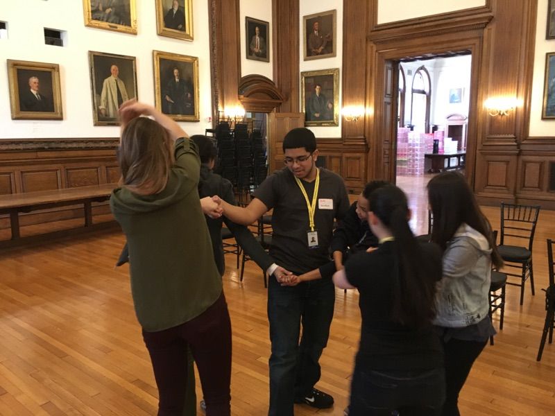 The Karabots Junior Fellows work with aspiring mentors to untangle a human knot