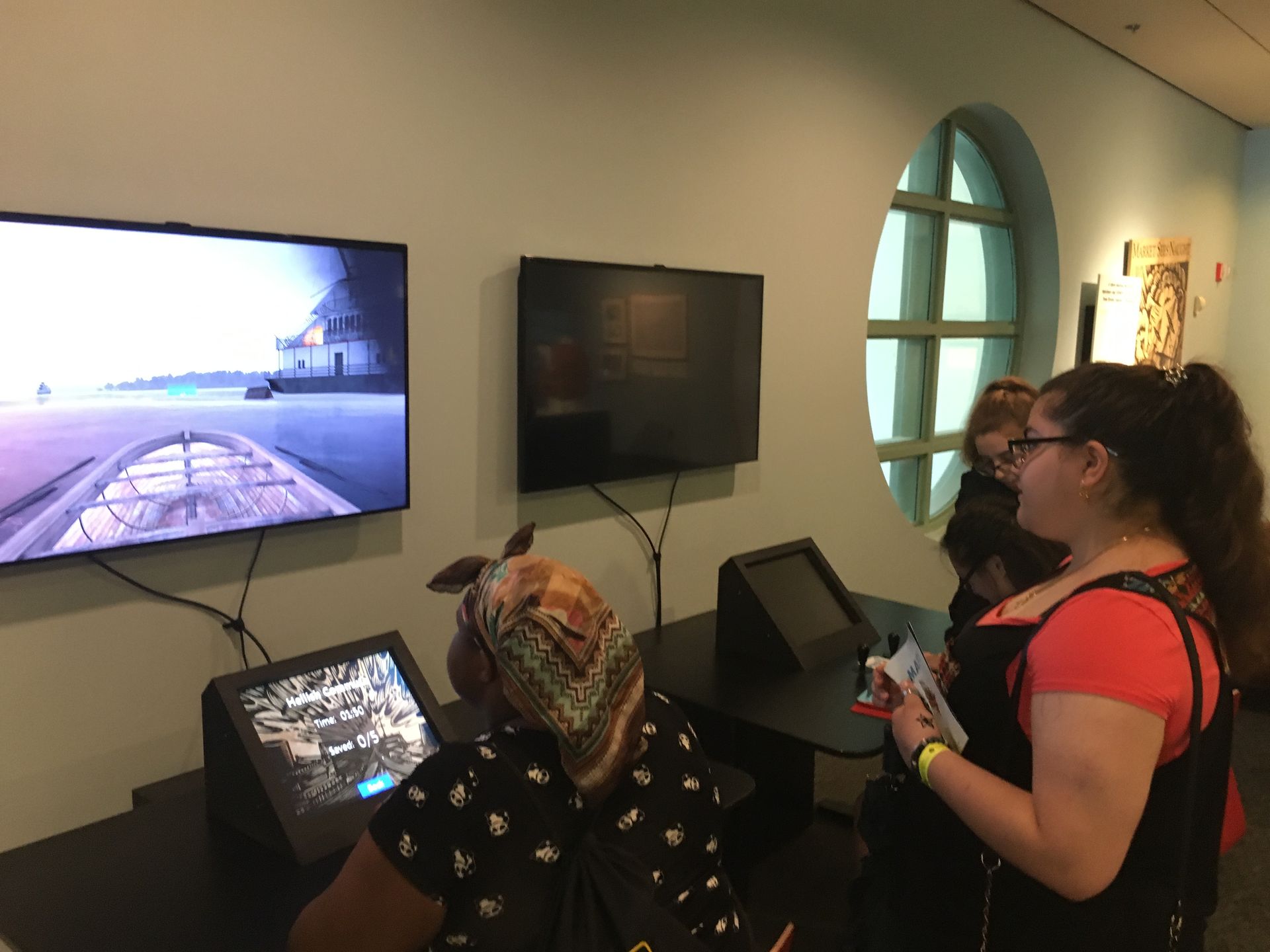 Students in the Karabots Junior Fellows Program play a search and rescue game at the Independence Seaport Museum