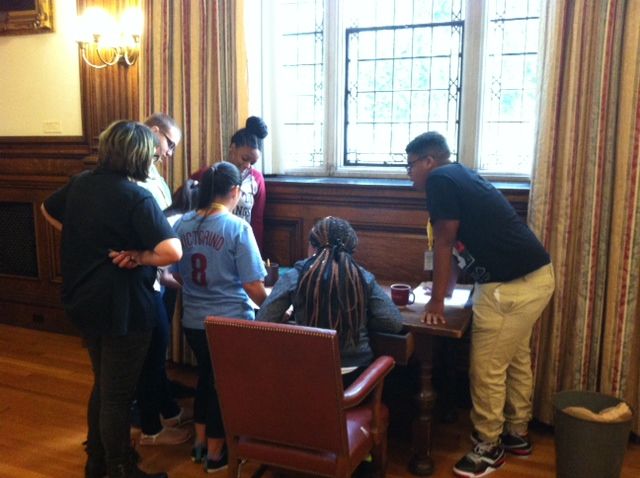 Karabots Fellows solving puzzles in the Room Escape Game "Dr. Mutter's Secret Specimen"