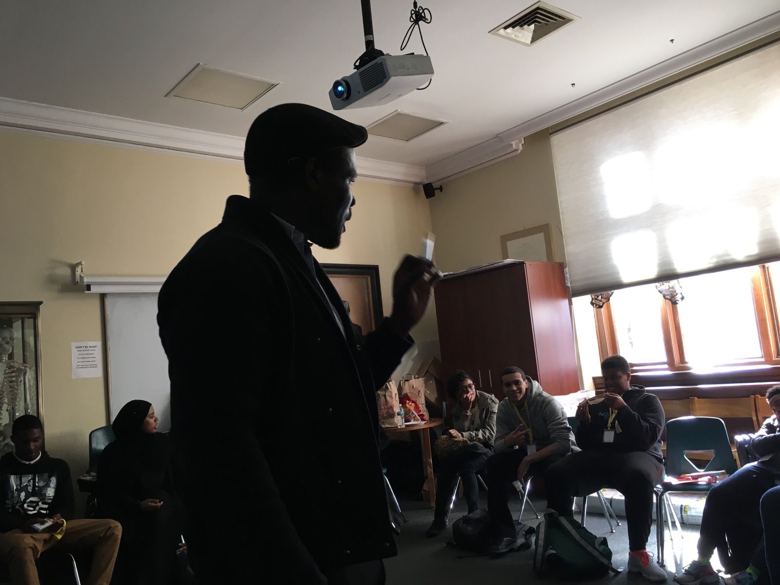 Quincy Riley-Greene shares his experience and tools as a phlebotomist with the Karabots Junior Fellows