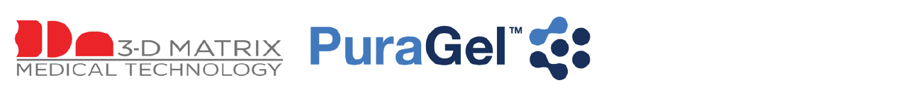 Logo that reads "3-D MATRIX MEDICAL TECHNOLOGY PURA GEL(TM)"